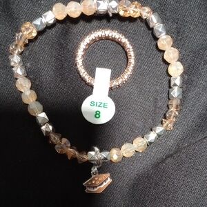 Elegant Beaded Bracelet and Ring Set